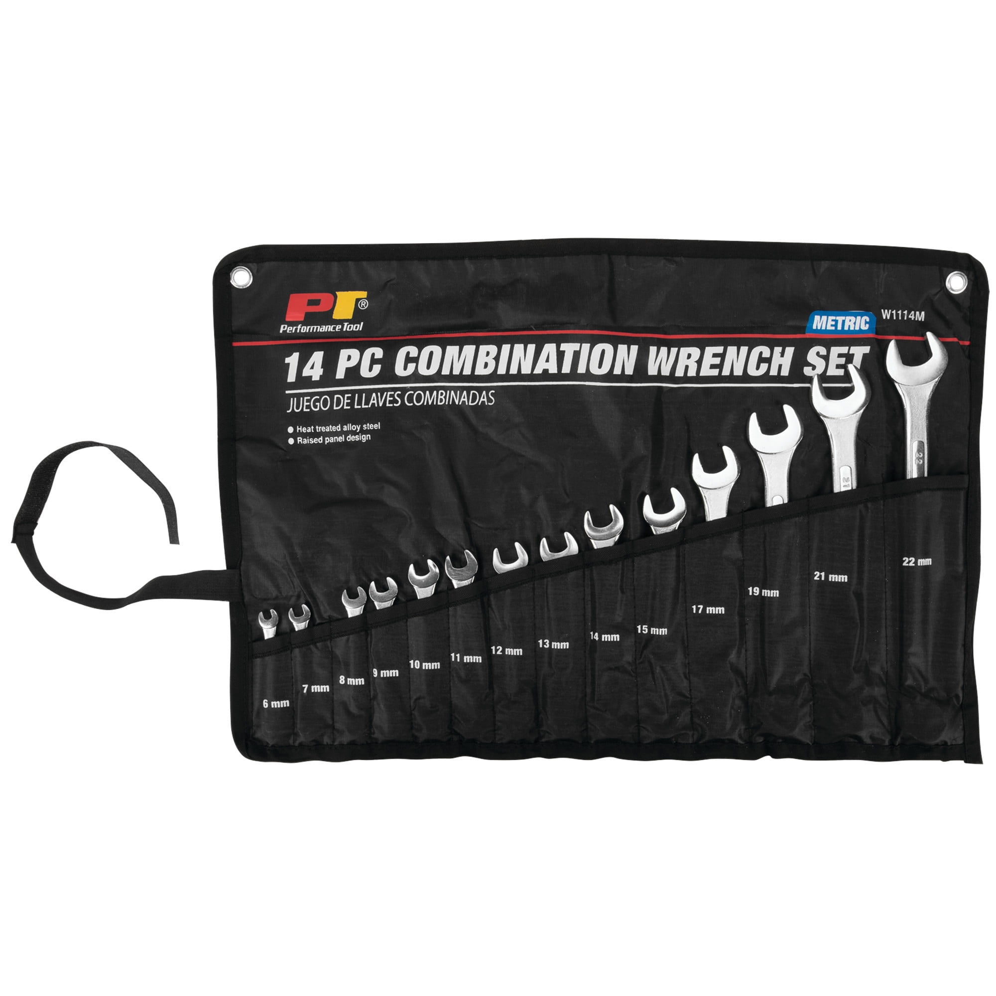 Performance Tool W1114M Metric Combination Wrench Set, 14-Piece