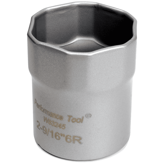 Performance Tool W83245 1/2 Dr. Rounded Lock Nut Socket, 2-9/16 In. Used on Trucks With Dana 60 Manual Hubs, Carbon Steel