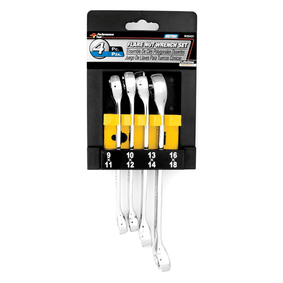 Performance Tool W30431 4-Piece Metric Flare Nut Wrench