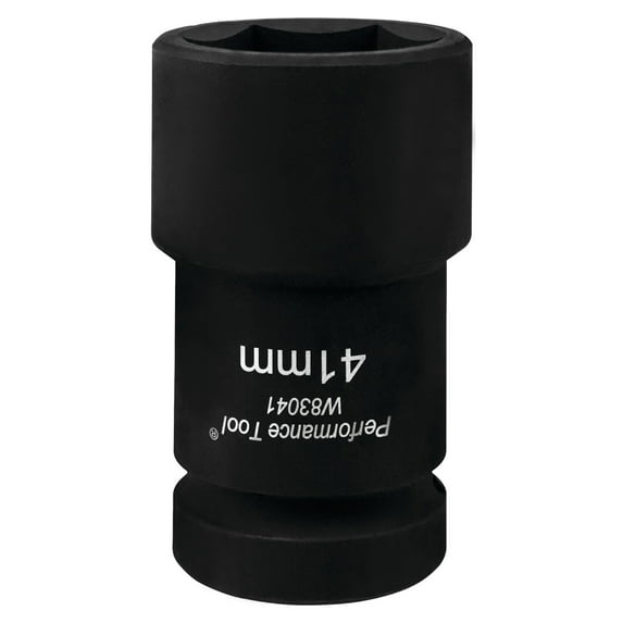 Performance Tool W83041 1-Inch Drive 41 mm Metric Budd Wheel Socket - Chrome Molybdenum, 21 mm Internal Socket