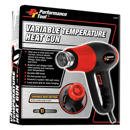Performance Tool W50077 Precision Control Variable Temperature Heat Gun 1500W, for Removing Paint, Thawing Pipes, Shrinking PVC and More