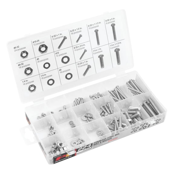 Performance Tool W5358 224pc Stainless Steel Assortment With Case
