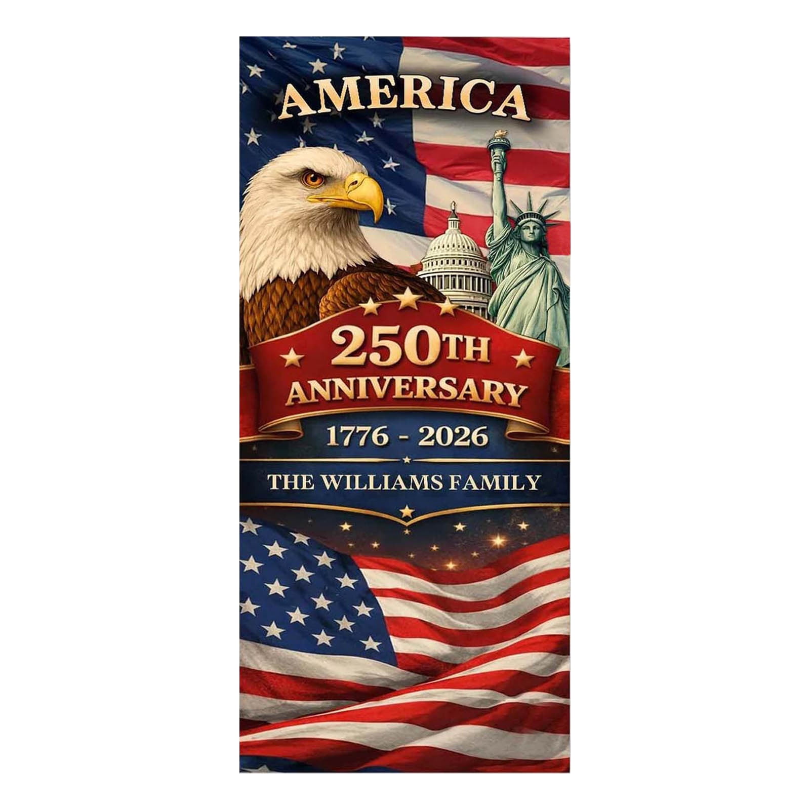 Win s Way USA 250th Anniversary Flag, Double Sided Outdoor Patriotic Decor, 12x18