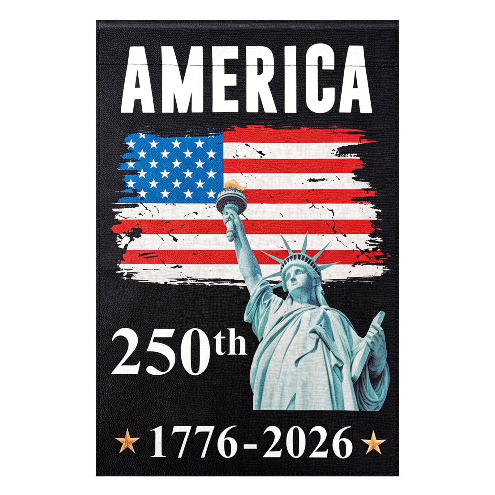 USA 250th Anniversary Flag Double-sided printing with unique pattern design 12x18 Inches United States Semiquincentennial Independence Day for Indoor Outdoor Decoration