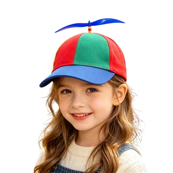 TOOME Unisex Propeller Hat for Adults & K_ids, Novelty Helicopter Baseball Cap with Spinning Pinwheel, Funny Rainbow Hat for Party & C-ost_um'es