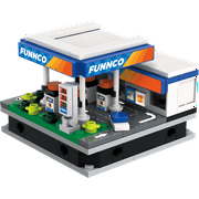 TOONIFY Building Blocks Architecture Set with Quick-Detached Structure, Mini City Store Display Model for Home Decor, Street Building Construction Toy for Adults and Kids-162 PCS Petrol Station