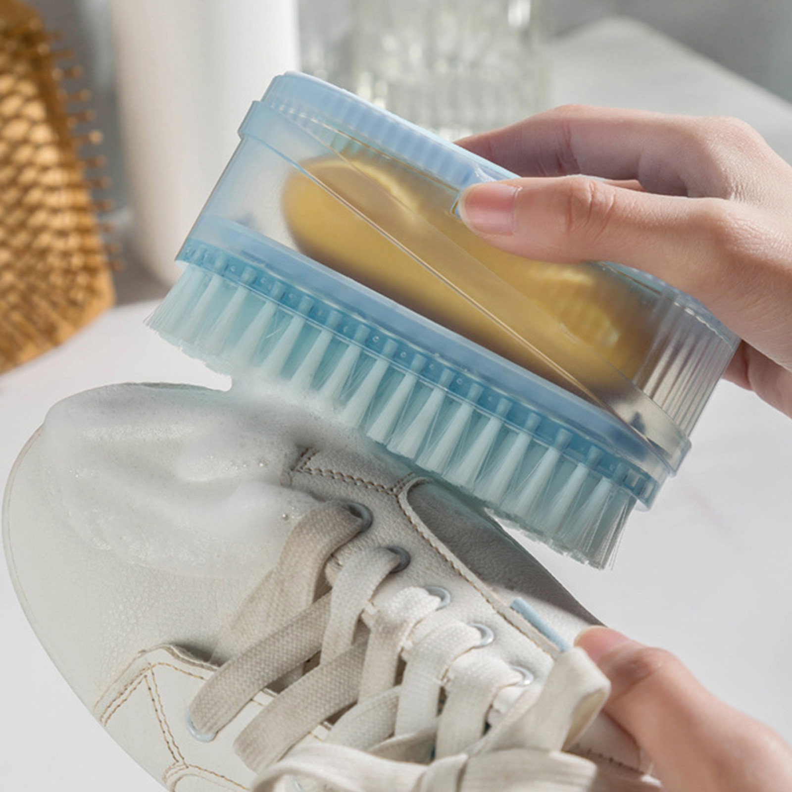 TOOPOOT 1Pack Portable Soap Scrubber Box with Roller - Leakproof ...