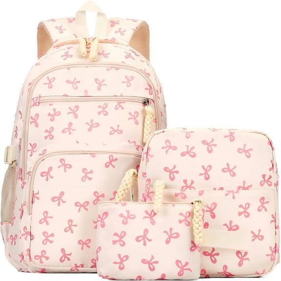 TOOPOOT Coquette Bow Backpack - Cute Kawaii Backpack Set Aesthetic Daypack Coquette Rucksack