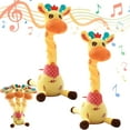 thumbnail image 1 of TOOPOOT Dancing Talking Giraffe Toy – Interactive dance, 10 songs, voice imitation, hand-embroidered details, fits picnics/travels (2PC), 1 of 7
