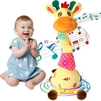 TOOPOOT Dancing Talking Giraffe Toy – Musical electronic toy, 10 kids' songs, twist dance, voice mimicry, safe plush, 1-3 year olds love (1PC)