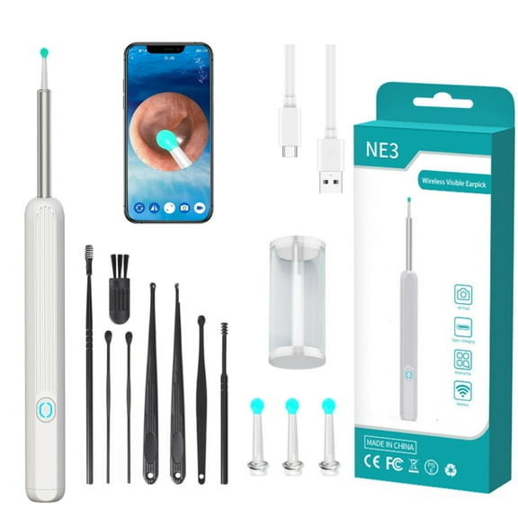 TOOPOWER Ear Wax Remover Tool WiFi Ear Endoscope Wireless Otoscope with 6 LED Lights Portable 1296P HD Visual Ear Cleaner