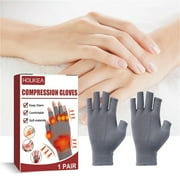TOOPTY 1 Pair Arthritis Compression Gloves for Men and Women - for Arthritic Joints - Open Finger Gloves