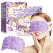 TOOPTY 12PCS Steam Eye Mask Lavender Warm Compress Soothes Eye Fatigue Long-lasting Heat Shade