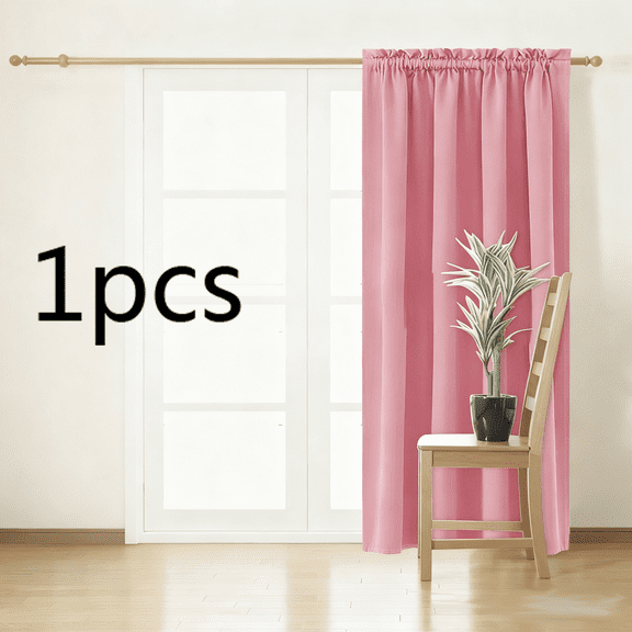 TOOPTY Blackout Curtains 63 Inch Length, Energy Saving & Noise Reducing Bedroom Curtains, Rod Pocket Room Darkening Drapes for Bedroom Living Room, Curtain Panels(Pink)