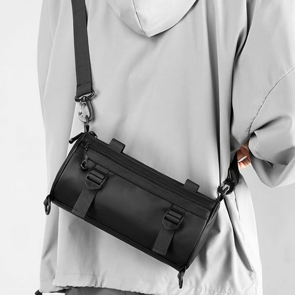 TOOPTY Crossbody Cylindrical Bag Fashionable Trend Functional Cylindrical Bag Large Capacity Storage Waterproof Men's Chest Bag