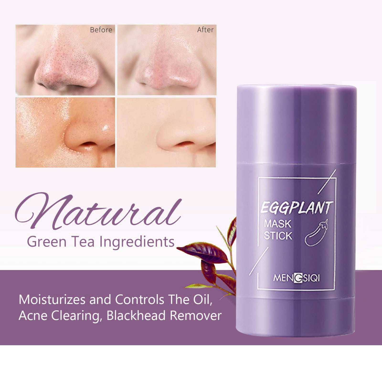 TOOPTY Eggplant Facial Mask Stick, Eggplant Removing Solid Facial Mask