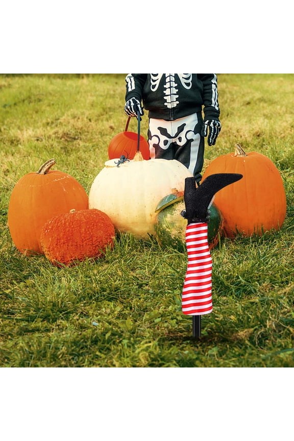 Halloween Witch Legs Prop, Green Prosthetic Witch Leg Decoration for Garden, Yard, and Indoor Halloween Party Scenery and Ornament,Red