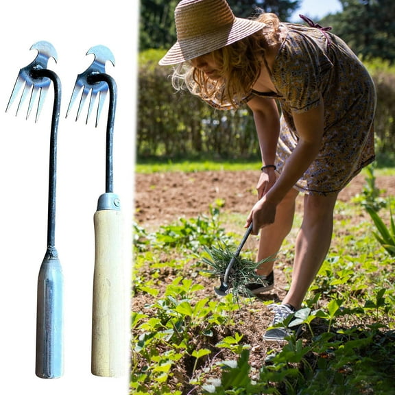 TOOPTY Manual Weeding Tool with Ergonomic Handle - Stainless Steel Weed Puller for Garden Yard, Household Loosening Tool for Lawn Care