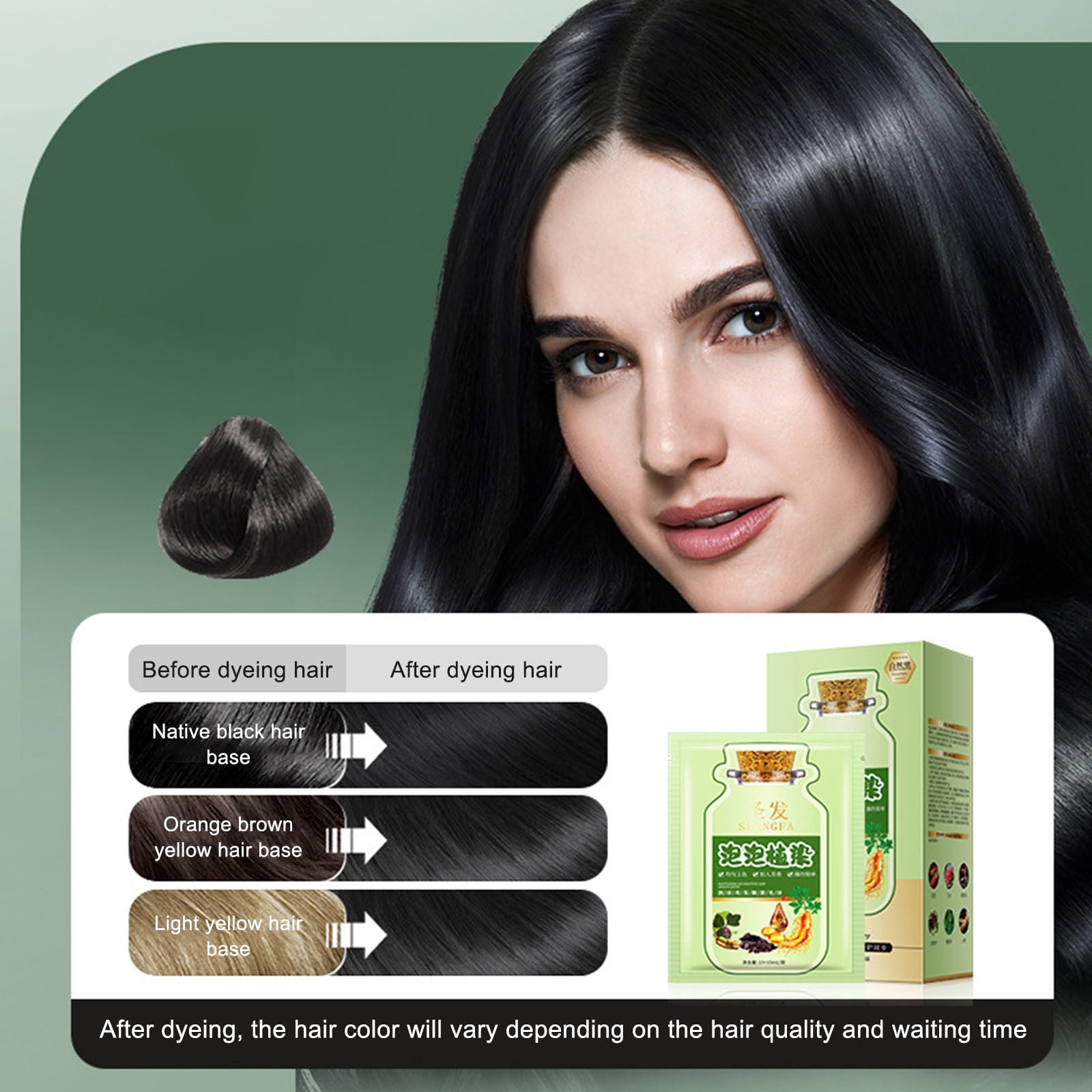TOOPTY Natural Plant Hair Color Change a Box of 10 Bags of Bubble Hair Dyes Each Containing 30ml