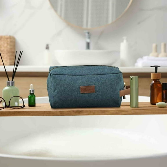 TOOPTY Personalized Toiletry Bag For Men Engraved Name Toiletry Bag Customized Leather Travel Shaving Kit With Text For Groomsmen Father’s Day Birthday Gifts