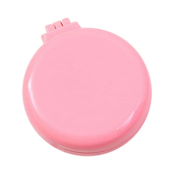 TOOPTY A Romantic Macaroon-color Folding Hair Brush with Mirror, Round Portable Folding Pocket Hair Brush Mini Hair Massage Comb Travel Size for Women and Girls