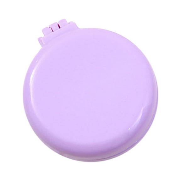 TOOPTY A Romantic Macaroon-color Folding Hair Brush with Mirror, Round Portable Folding Pocket Hair Brush Mini Hair Massage Comb Travel Size for Women and Girls