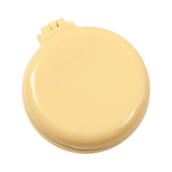 TOOPTY A Romantic Macaroon-color Folding Hair Brush with Mirror, Round Portable Folding Pocket Hair Brush Mini Hair Massage Comb Travel Size for Women and Girls