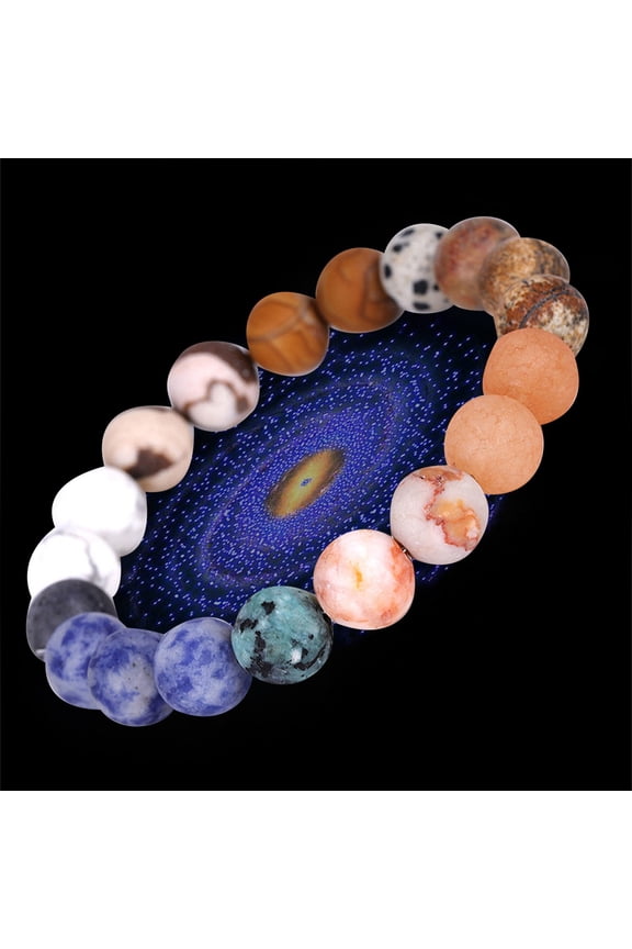 Solar Energy Bracelet Natural Stone Universe Pearl Galaxy Eight Planets Theme Series Bracelet