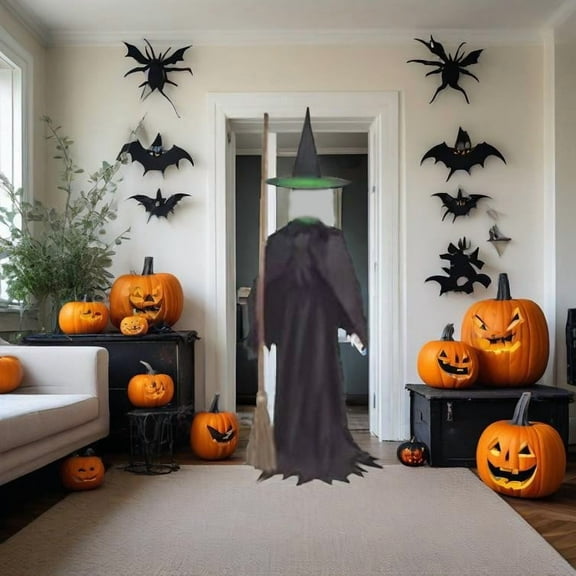 TOOPTY Standing Witch Halloween Decoration, Animated Prop with LED Lights and Sound