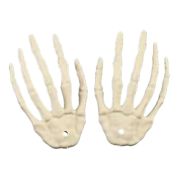 TOOPTY White Plastic Skeleton Hands Pair Life Size Model for Halloween Decoration Horror Prank Cosplay Party Props and Charcuterie Board Display