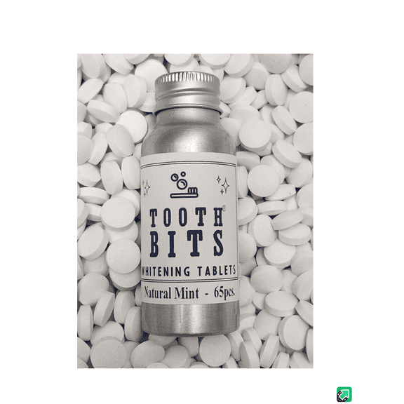 TOOTH BITS Natural Mint Whitening toothbrushing tablets 1 months 65pcs