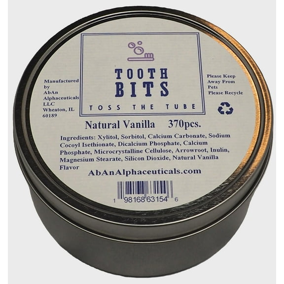 TOOTH BITS Natural Vanilla toothbrushing tablets 6 months 370pcs