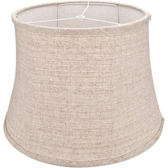 TOOTOO STAR Drum Lamp Shades, 12"D x 16"W x 11"H Brown Linen LampShade