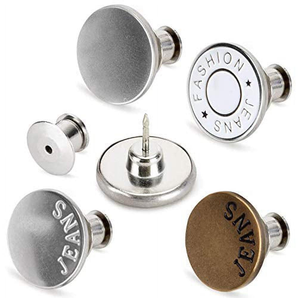 6pcs Combination Set: Instant No Sew Metal Button For Jeans With