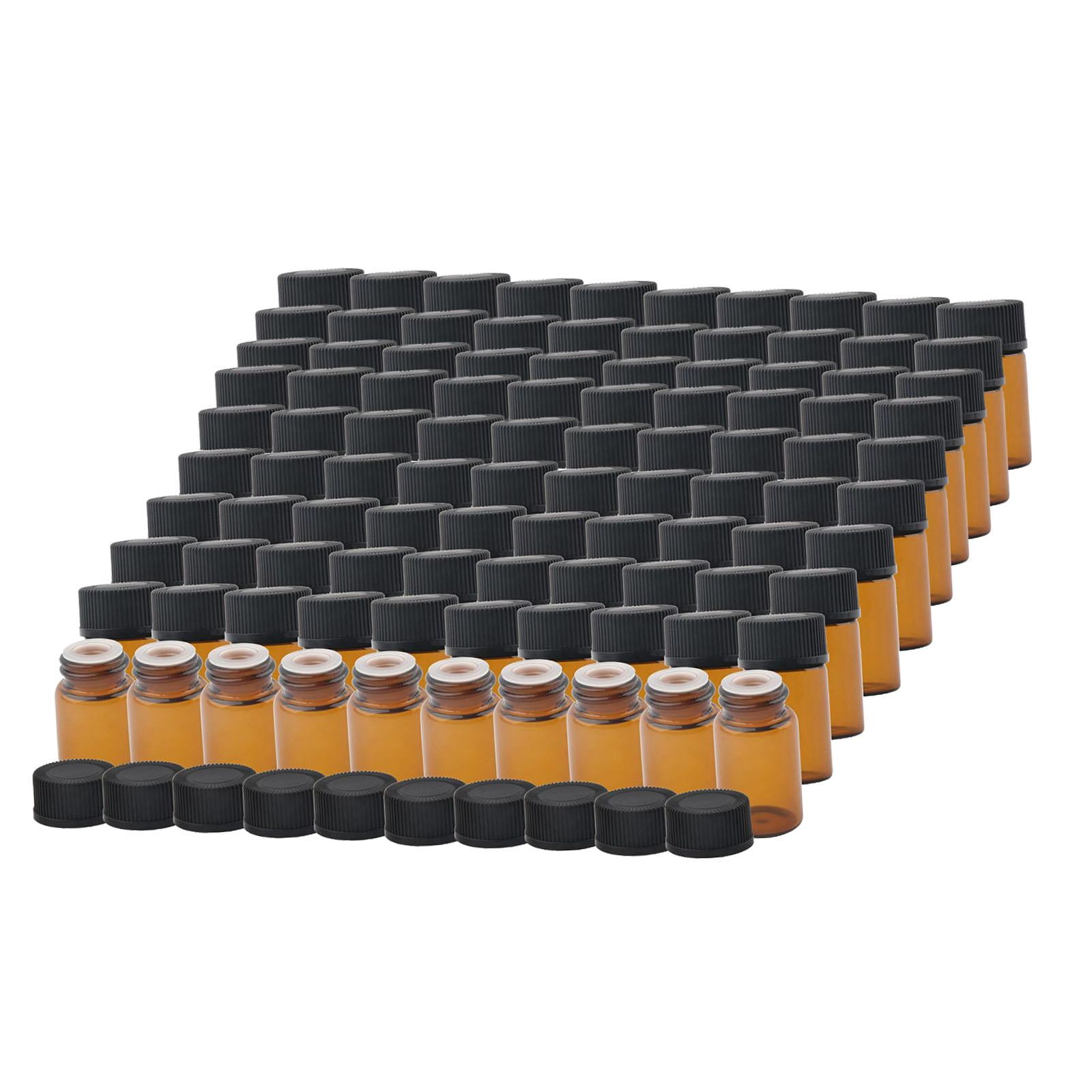 TOOYFUL 100 Pieces Small Empty Glass Bottles Glass Travel Bottle Empty Birthday Gifts Refillable Decoration Sample Bottles for Travel No Hole Stopper 2ml