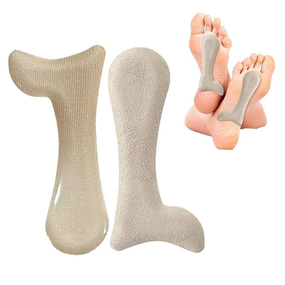 TOOYFUL 2 Pieces Arch Insoles Gel Arch Support High Heel Cushion Portable Multipurpose Arch Pads Fasciitis Women Shoes Sports Sandals Velvet Apricot S
