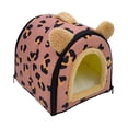 thumbnail image 1 of TOOYFUL 2 in 1 Foldable Pet House Cat Bed Semi Enclosed Convertible Hideaway Suitable for All Seasons with Removable Washable Cushion red 35x29x29cm, 1 of 10