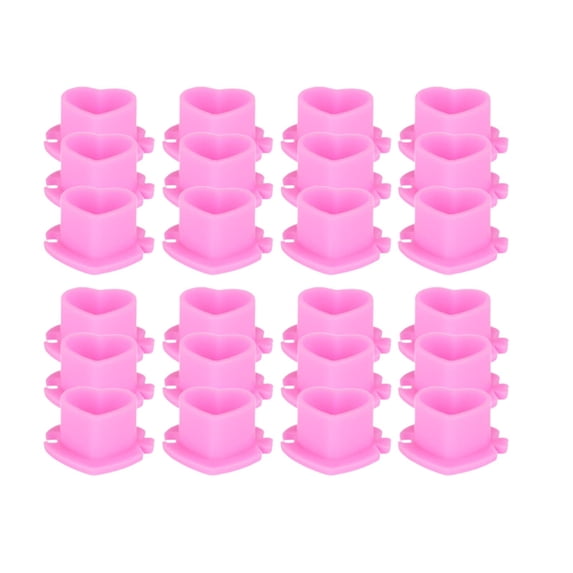 TOOYFUL 200x Ink Cups Heart Shaped Pigment Caps Disposable Container Pigment Caps for Permanent Makeup Supplies Pink