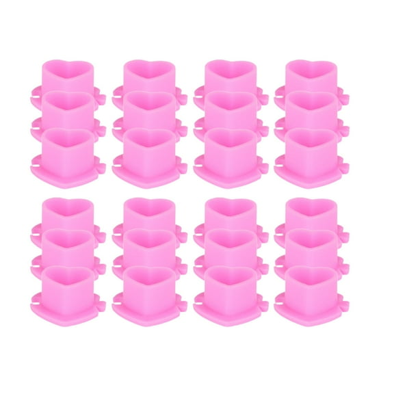 TOOYFUL 200x Ink Cups Heart Shaped Pigment Caps Disposable Container Pigment Caps for Permanent Makeup Supplies Pink