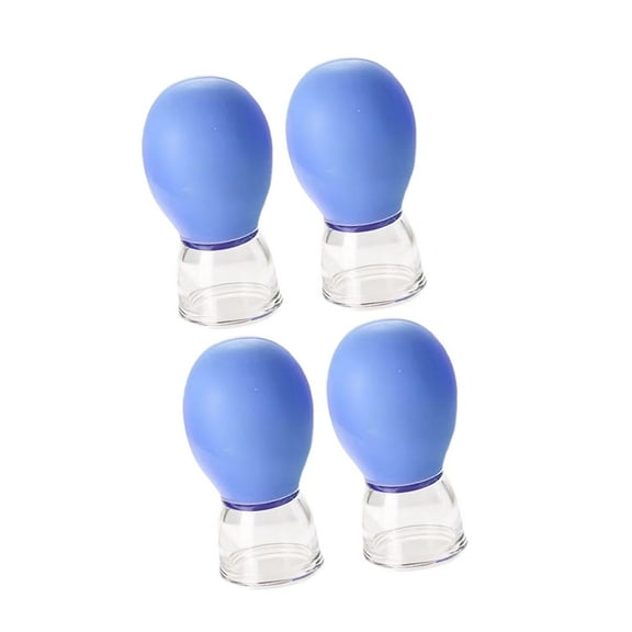 TOOYFUL 4 Pieces Facial Cupping Set Massage Cups Vacuum Suction Daily Use Athletes Reusable Face Body Eyes Facial Cupping Therapy Set Blue