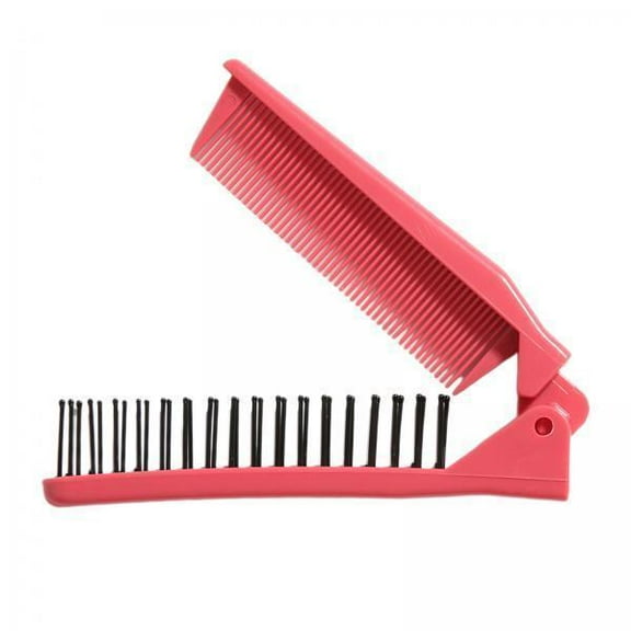 TOOYFUL 4xFoldable Hair Comb Brush Double Headed Mini Pocket Comb for salon Red 4 Pcs