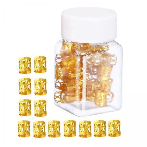 TOOYFUL 5x100x Dreadlocks Beads Decorations Pendants Metal for Hair Accessory Gold