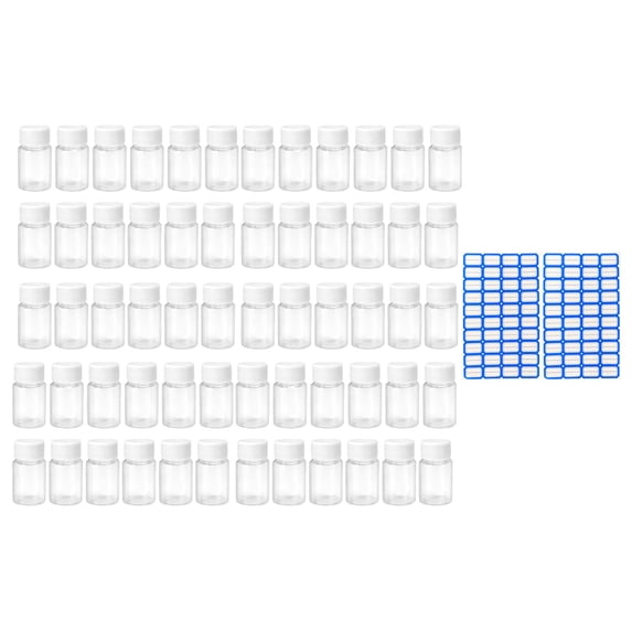 TOOYFUL 60x Clear Liquid Sample Vial with Screw Caps, 15ml Small Multipurpose Storage Vial, Sample Bottles, Refillable Travel Bottles