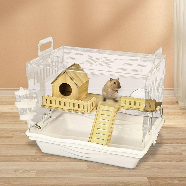 TOOYFUL Acrylic Hamster House Small Animal House Clear Living Playing Area Gerbils Acrylic Cage Small Animal Cage for Hamster Dwarf