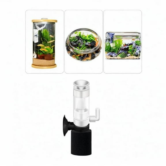 TOOYFUL Aquarium Filter, Quiet Fish Tank Hob Filter, Compact Size, Portable, Adjustable, Bubble Fish Filter, Aquarium Pump for Filtration