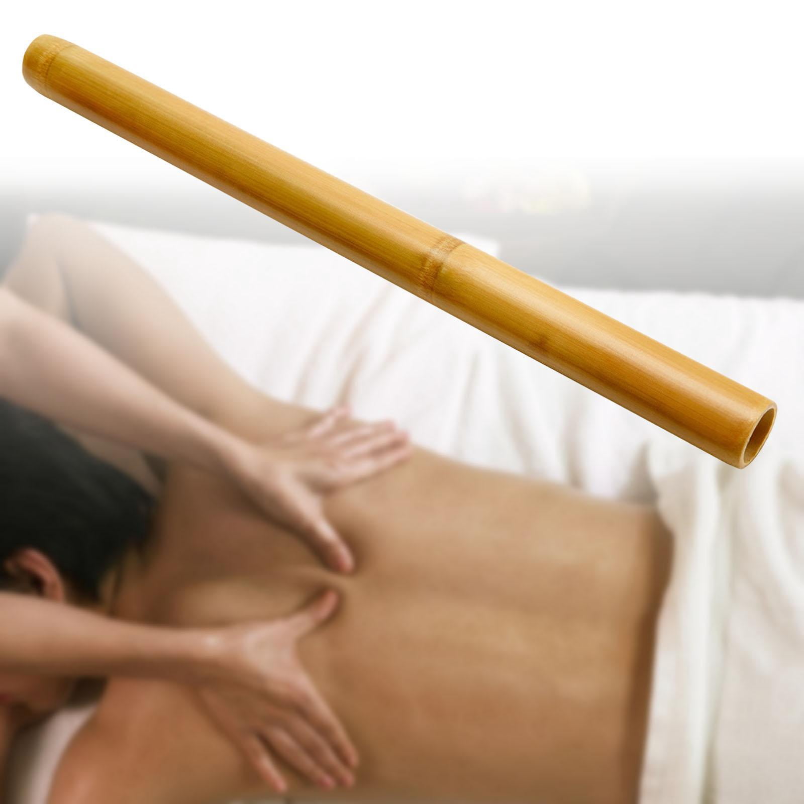 TOOYFUL Bamboo Massage Sticks Massage Gua Sha Tools Beauty Salon Bamboo Guasha Tool Massage and Relaxing Massager Tool for Waist Neck 45x3.5cm