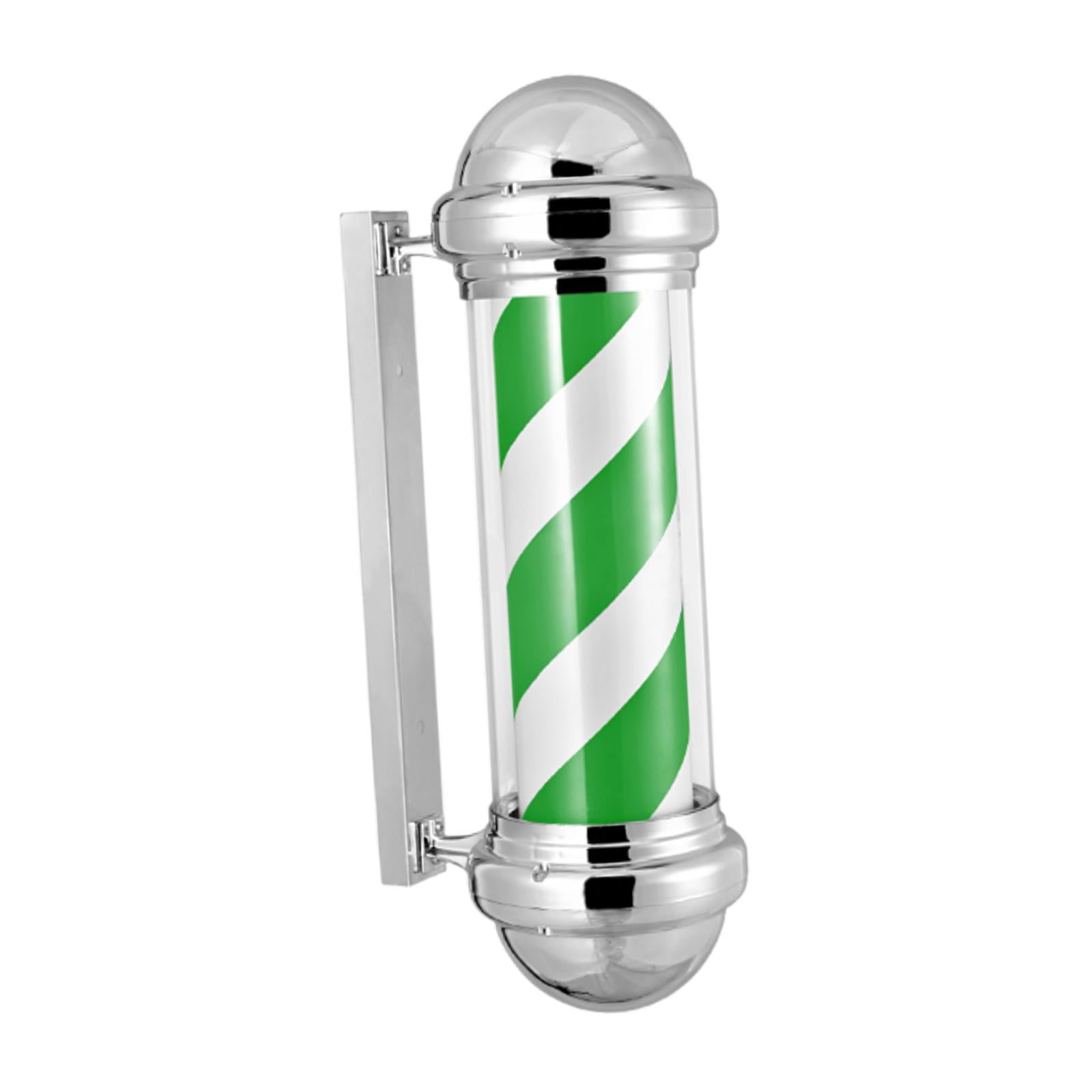TOOYFUL Barber Pole Light Hair Salon Signage Light Sturdy,Waterproof,Salon Open Sign Light Salon Rotating Light for Indoor Hair Salon Green White