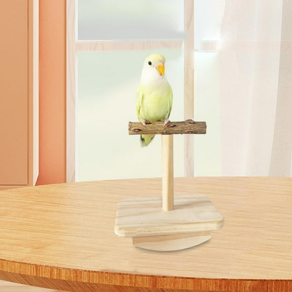 TOOYFUL Bird Flat Perch Bird Play Stand Exercise Training Cage Accessories ,Toy Parrot Stand Bird Playground for Cockatiels Lovebirds S