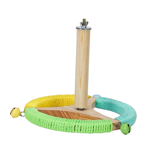 TOOYFUL Bird Perch Stand Exercise Wheel,Sturdy,Interactive,Parrot Perch Toy,Steering Wheel Perch for Macaw Cockatiels Finches Conures Three Color