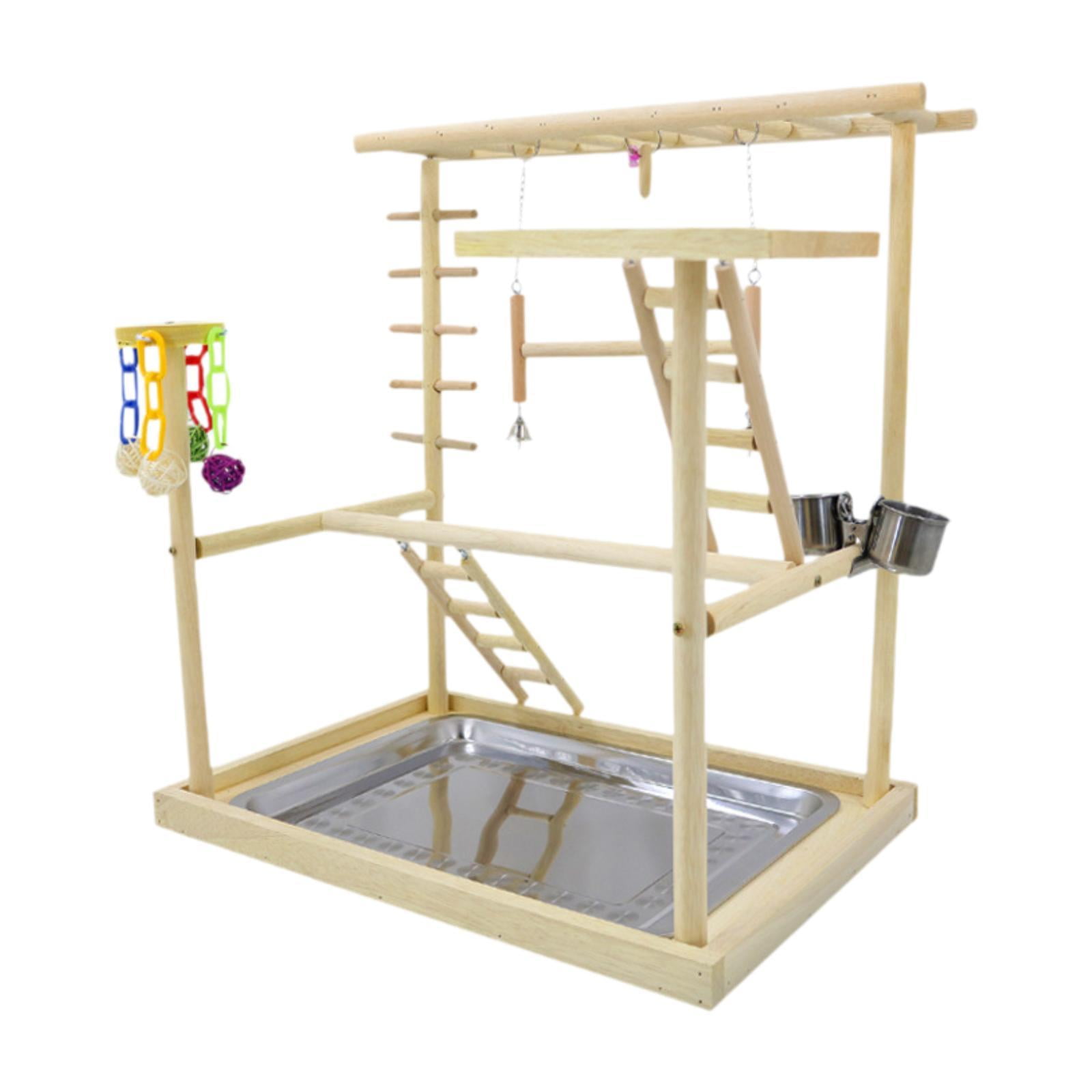 TOOYFUL Bird Playground, Bird Playing Stand ,, Activity Center Bird Play -Gymnastics Played Wood Bird Perch Stood for Lovebirds Kakaatoo